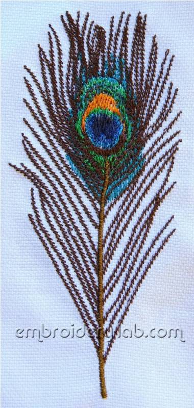 Feather peacock small - machine embroidery designs - Embroidery Lab