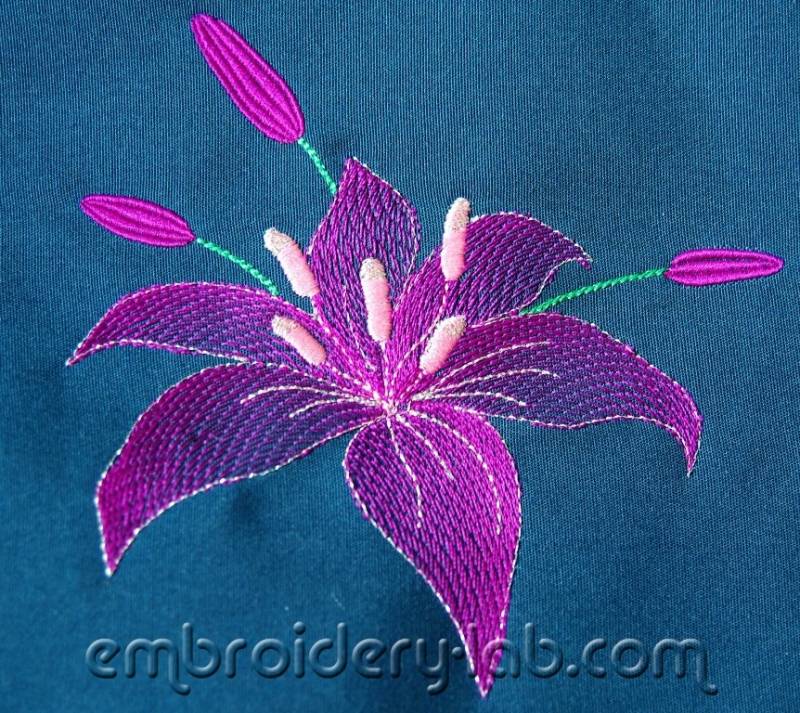 Lilies - free machine embroidery designs - Embroidery Lab